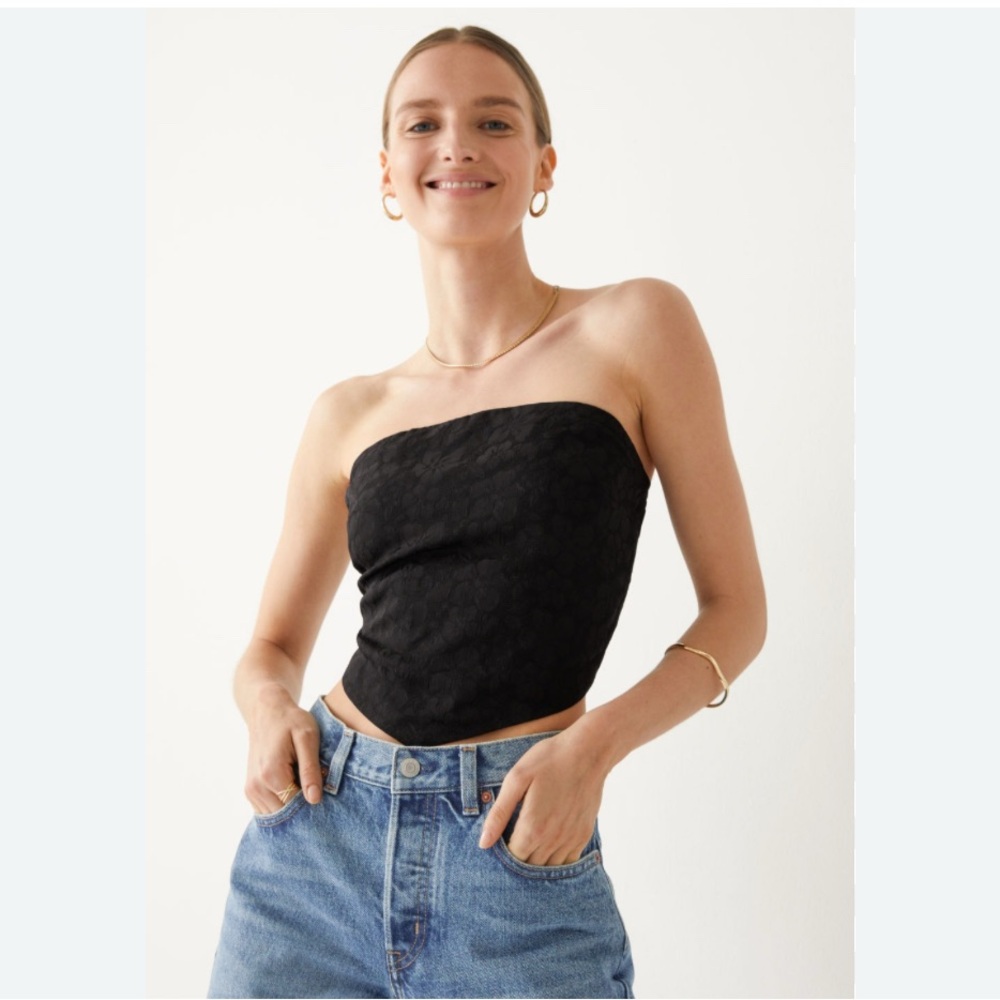 & other stories cropped bandeau top black EU 36 fits XS festival beach vacation